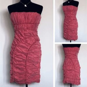 Anthropologie BCBGMaxazria NWT Woven Dress Taffeta Lt. Rasbery Dress, MSRP $360